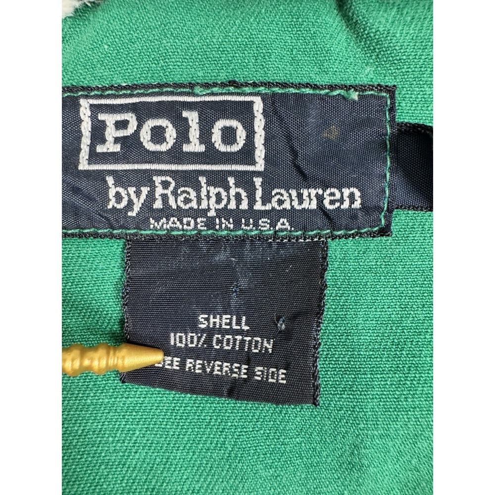 Polo Ralph Lauren Vintage 90s RL-92 Green Cotton Jacket Made in USA Mens XL - Picture 2 of 5